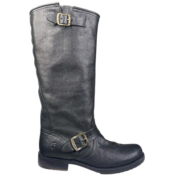 Frye Women’s Veronica Slouch Black Leather Moto Riding Boot Size US 8.5 - Picture 1 of 12